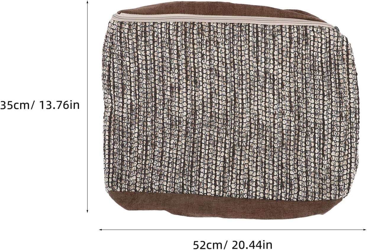 Square Footrest Cover Pouf Cover, Decorative Ottoman Chair Slipcover Accessory for Home Use, Dustproof Knit Ottoman Bench Seat Slipcover 20.5" X 20.5" X 13.8"