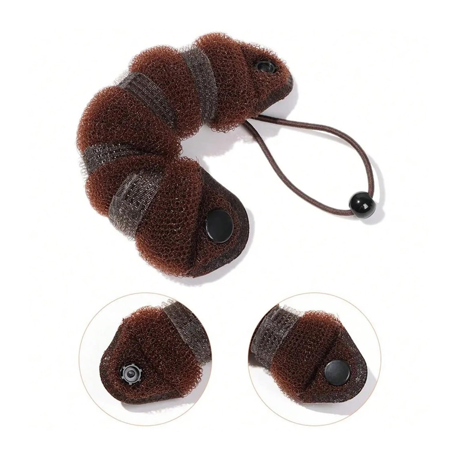 3 uds. for hacer moños en el pelo, Donut for herramientas for cabello, horquilla, accesorios for for mujeres, trenzas de estilo(Black)