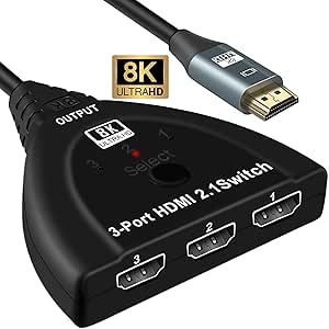 NEWCARE 3x1 HDMI 2.1 switch splitter 4K 120Hz 8K@60Hz