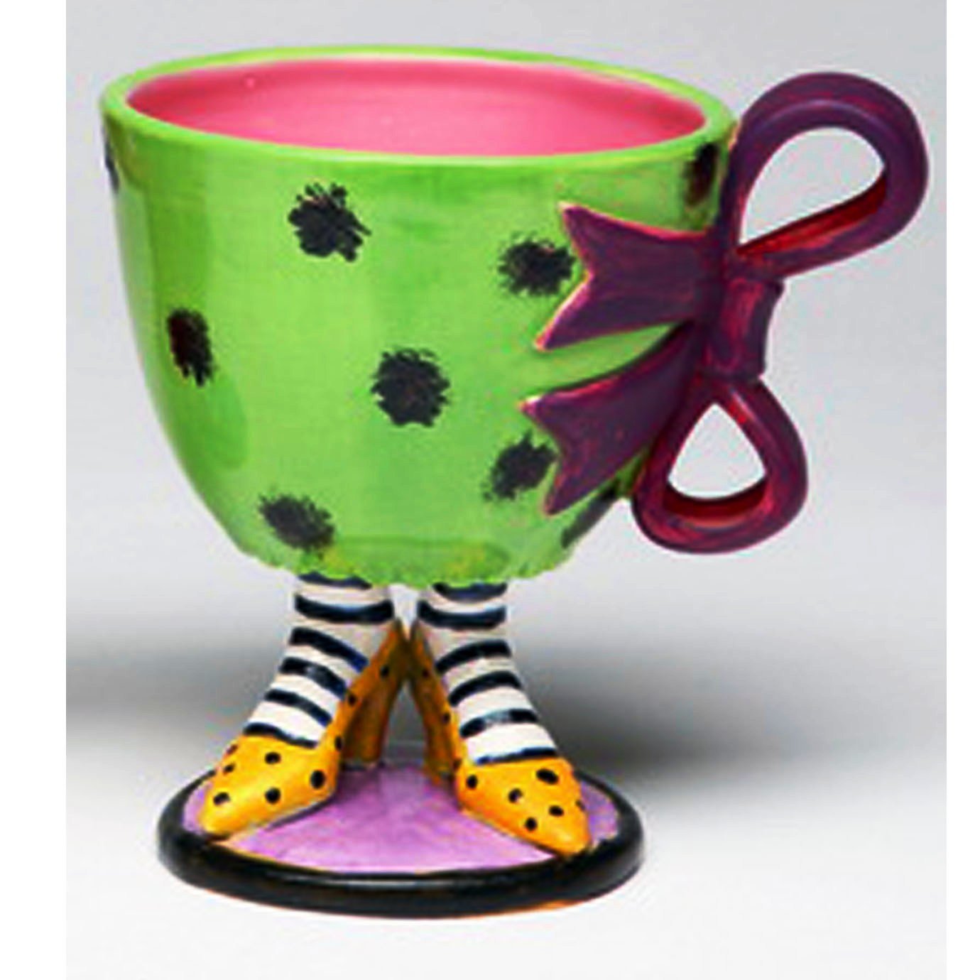 Appletree 4-3/4-Inch Sugar High Social by Babs Ceramic Mug with purple bow