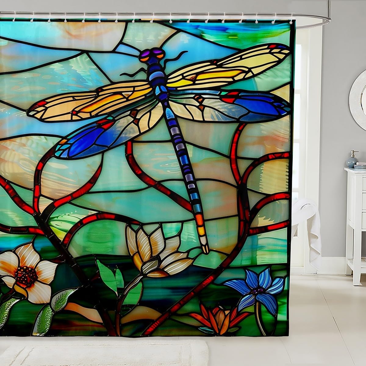 Erosebridal Purple Lavender Shower Curtain 72" Wx78 L Spring Watercolor Flowers Butterfly Bathroom Curtain for Kids Girls Aesthetics Garden Floral Bath Curtain Rustic Farmhouse Bathroom Accessories