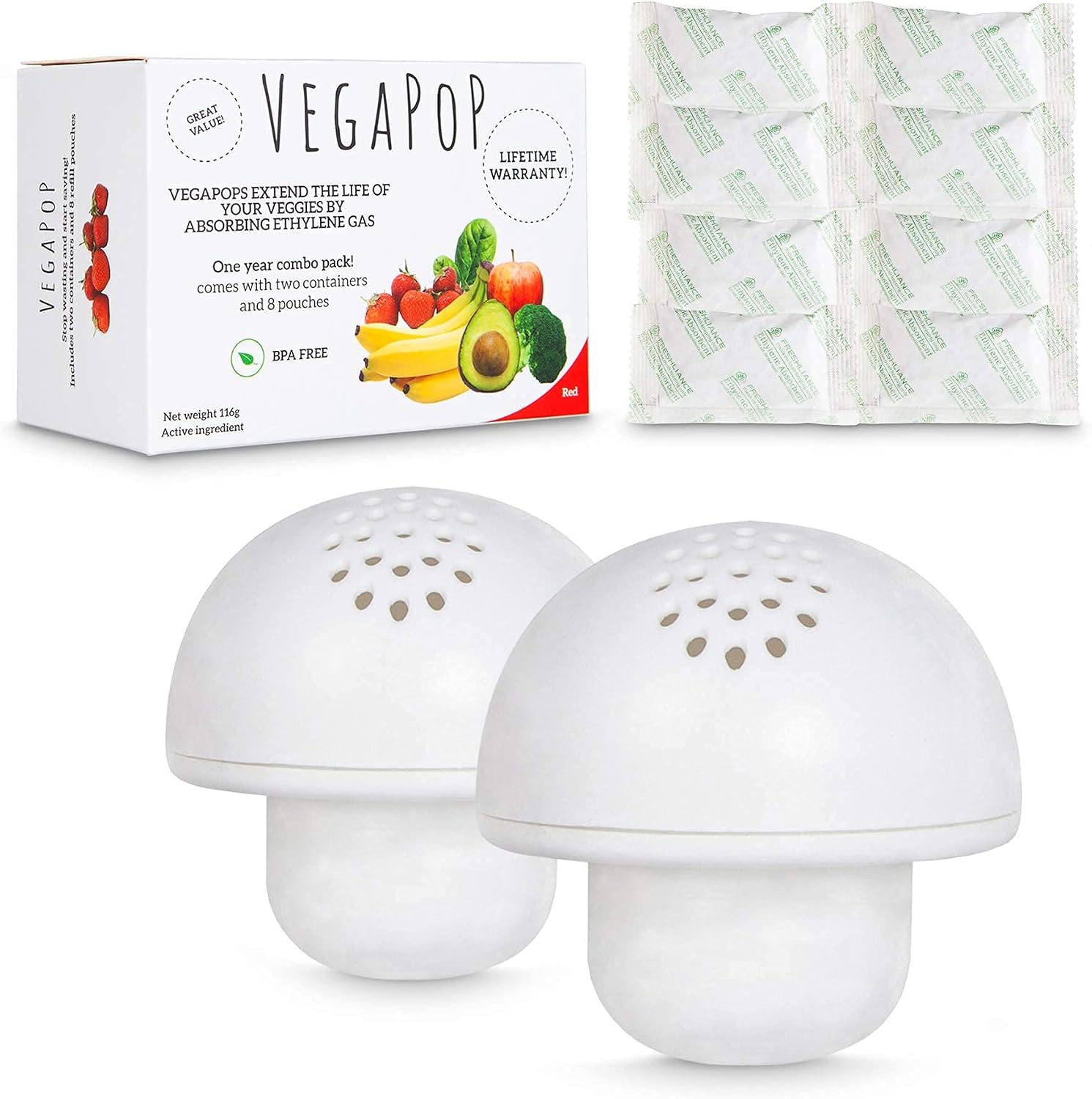 Buy Vegapop Combo Pack Produce Saver Ethylene Gas Absorber Produce Freshness Balls White Online In Vietnam B089p49ty3