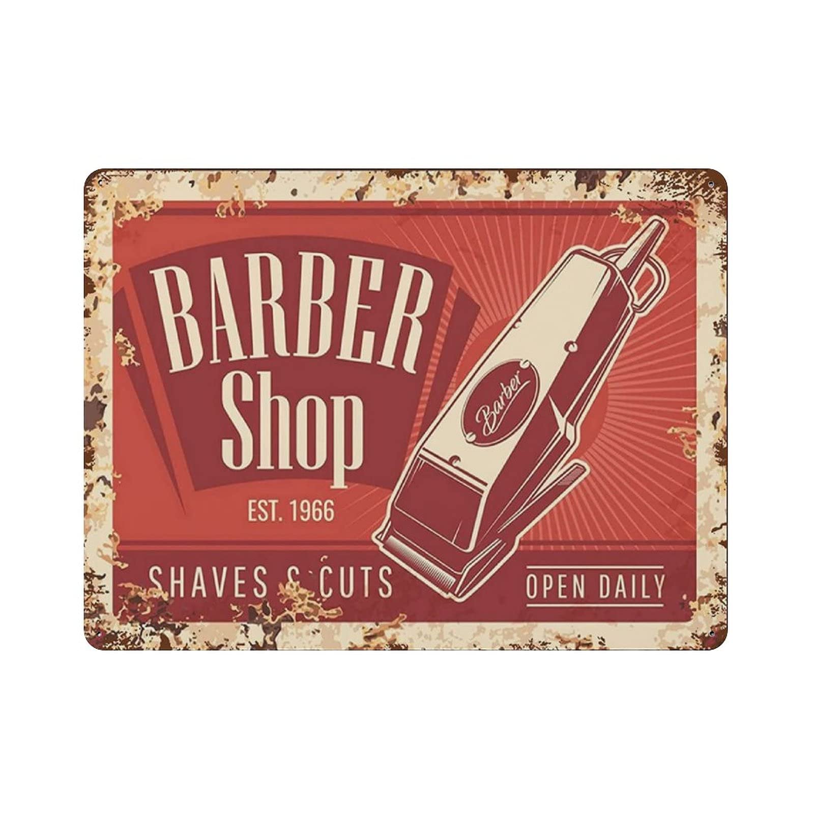 Hdadwy Barber Shop Haircut Trimmer Tin Sign Metal Plaque Art Hanging Iron Painting Retro Home Kitchen Garden Garage Wall Decor 12"x16"