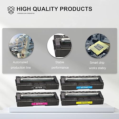 Miniatura 6 de Paquete de cartuchos de tóner SP C250 (paquete de 4, 1 negro1 cian1 magenta1 amarillo) VASERK compatible con cartucho de tóner para Ricoh para