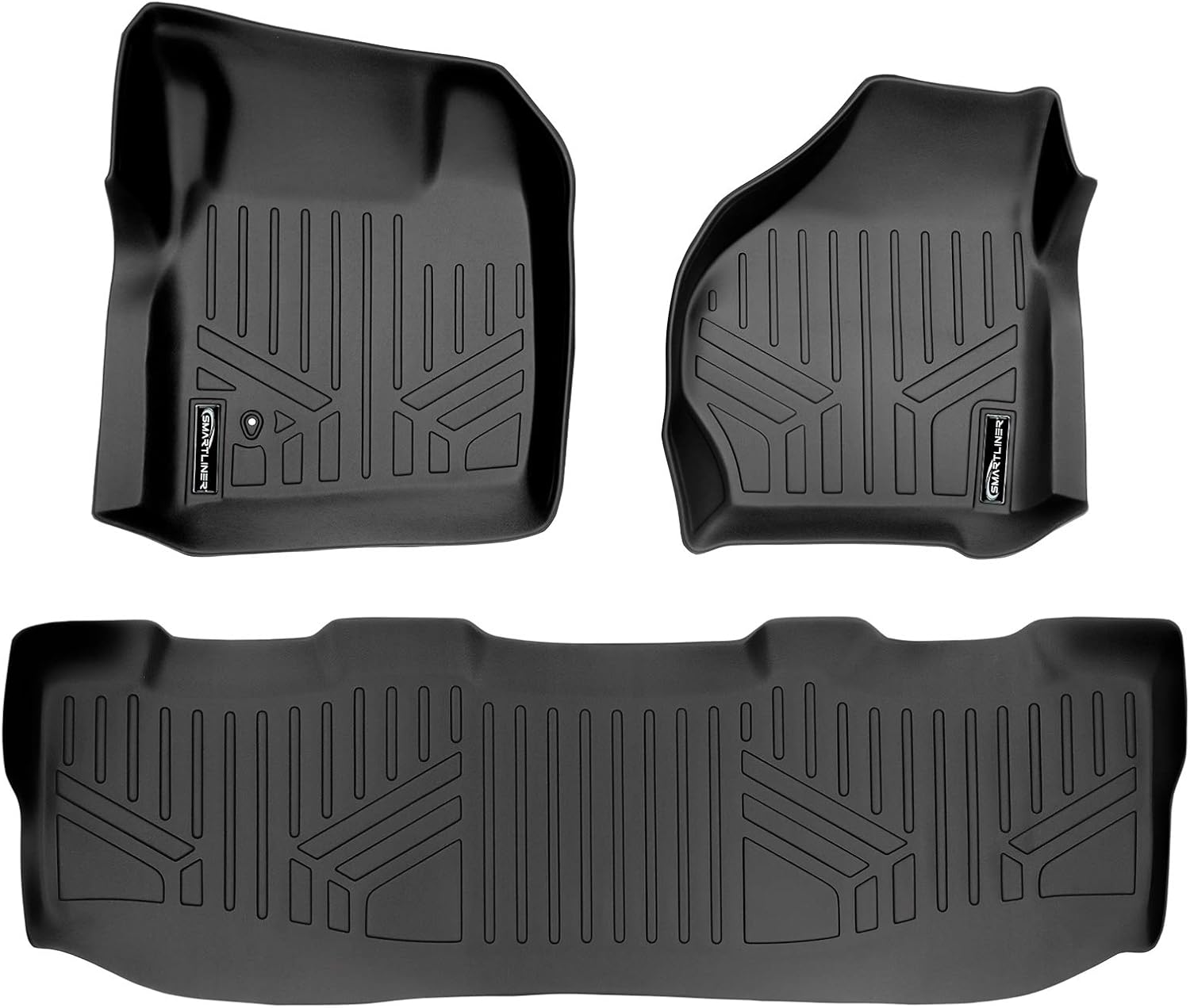 SMARTLINER Custom Fit Floor Mats 2 Row Liner Set Black
