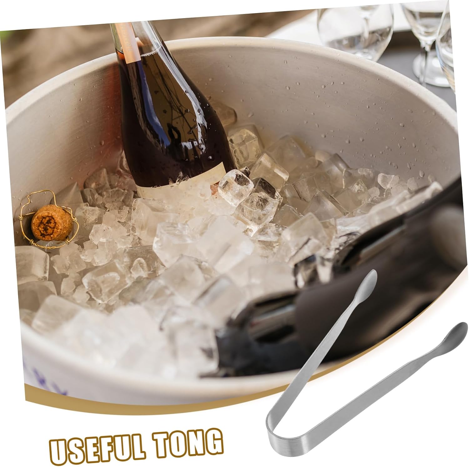 Healifty 6 pcs Stainless Steel Mini Serving Tongs Small Ice Sugar Cube Tongs Portable Lightweight Kitchen Party Appetizer and Easy to Clean