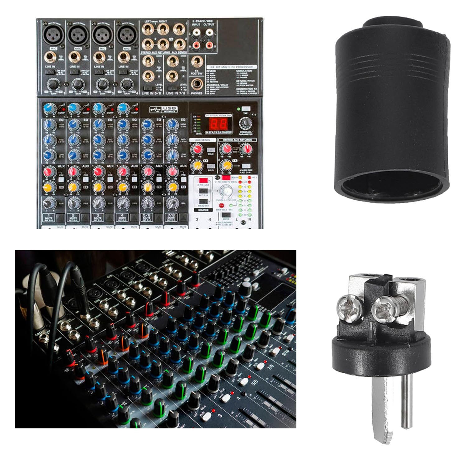 Greluma 8 Pièces Prise de haut-parleur mâle DIN 2 broches, connecteur de câble de haut-parleur HiFi mâle, aucune soudure requise