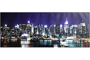 Northlight LED Lighted New York City Skyline Canvas Wall Art: Illuminate Your...