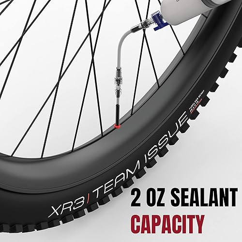 Miniatura 4 de KOM Cycling Jeringa de inyector de sellador sin cámara y herramienta de extracción de núcleo de válvula Presta y kit de reparación sin cámara