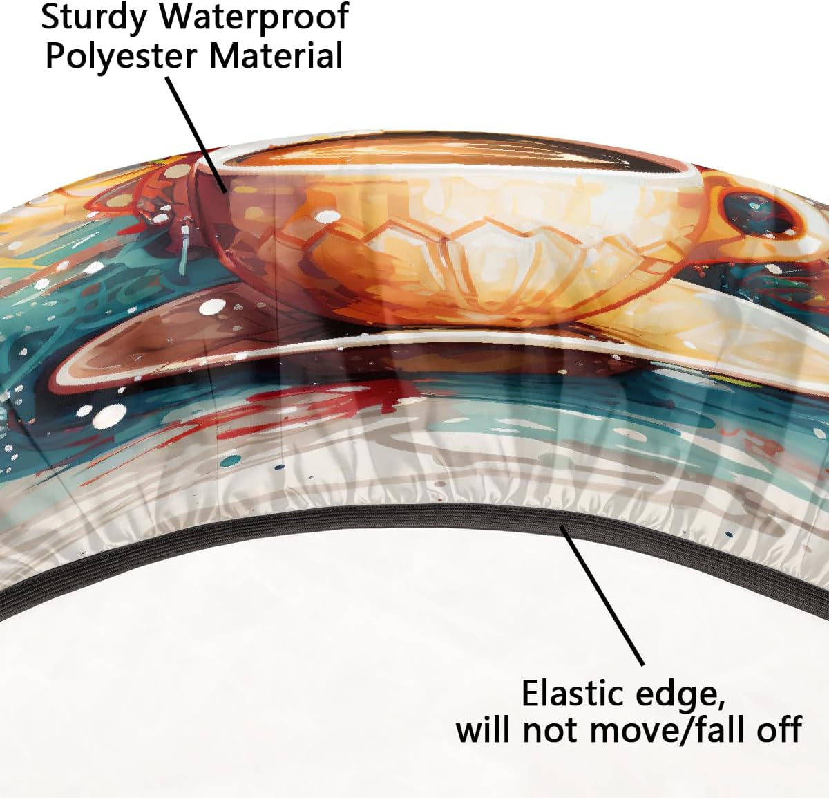 Christmas Christmas Tree Coffee Round Fitted Tablecloth With Elastic Outdoor Tablecloths Tables Waterproof Stain-Resistant Wipeable Table Cover for Kitchen Patio Picnic,Camping,Dinner 45-50inchC-24