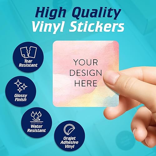 Vista 1040 de DayStar Custom Signs & Design - 100 adhesivos de vinilo personalizables, con texto, imagen, diseño y logotipo; adhesivos para logotipo de embalaje