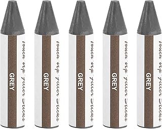 uxcell Wood Filler Stick, 5 Pcs Wax Sticks Wood Touch Up Markers, Furniture Crayons for Scratches Holes Crack Tables Desks Wooden Floors Repair Cover Ups, Grey