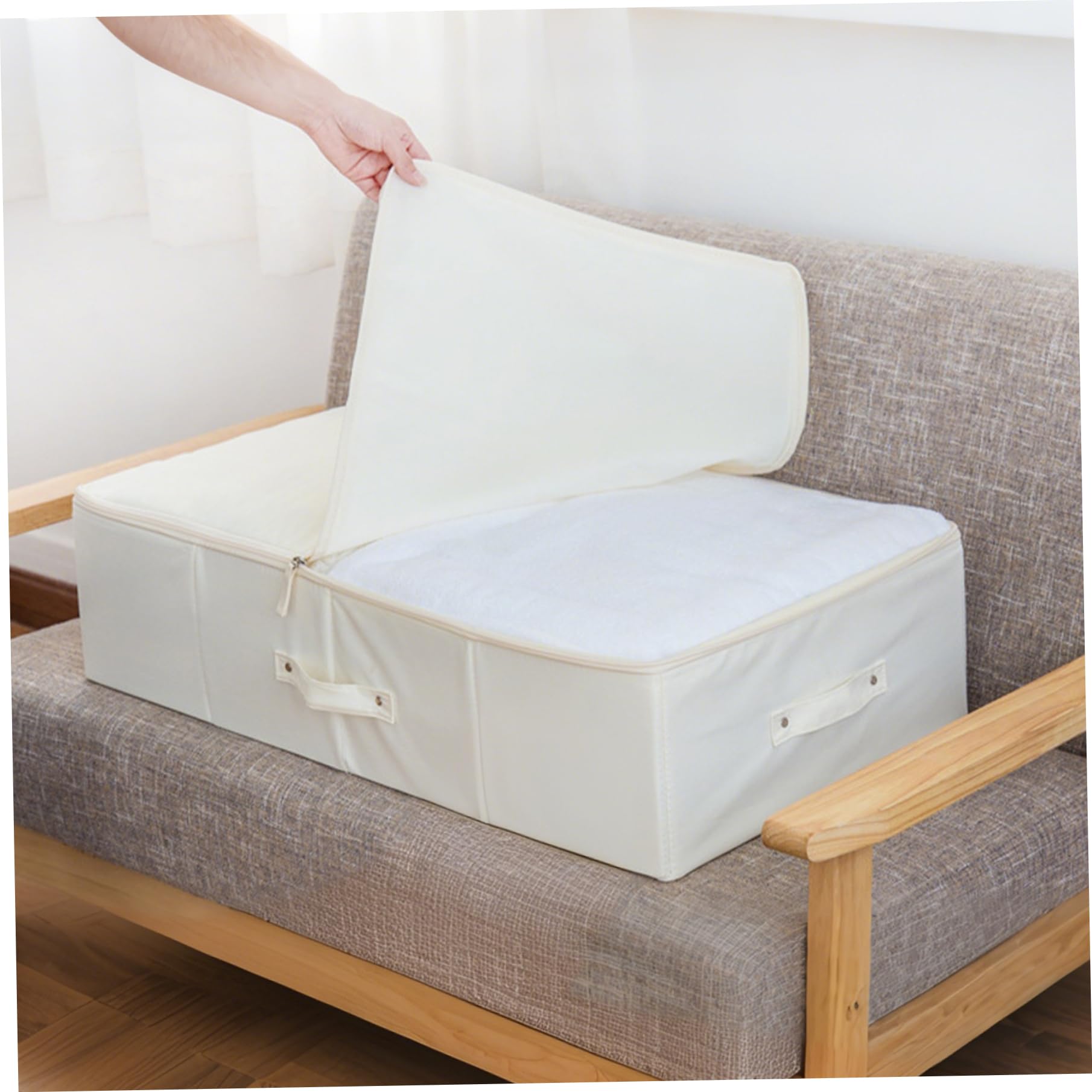 Comebachome Wedding Dress Storage Box, 28x15.8x6.9 Wedding Dress Preservation Box, Dustproof Moisture Proof Zipper Keepsake with Handle for Under Bed Closet, Utilisation intérieure