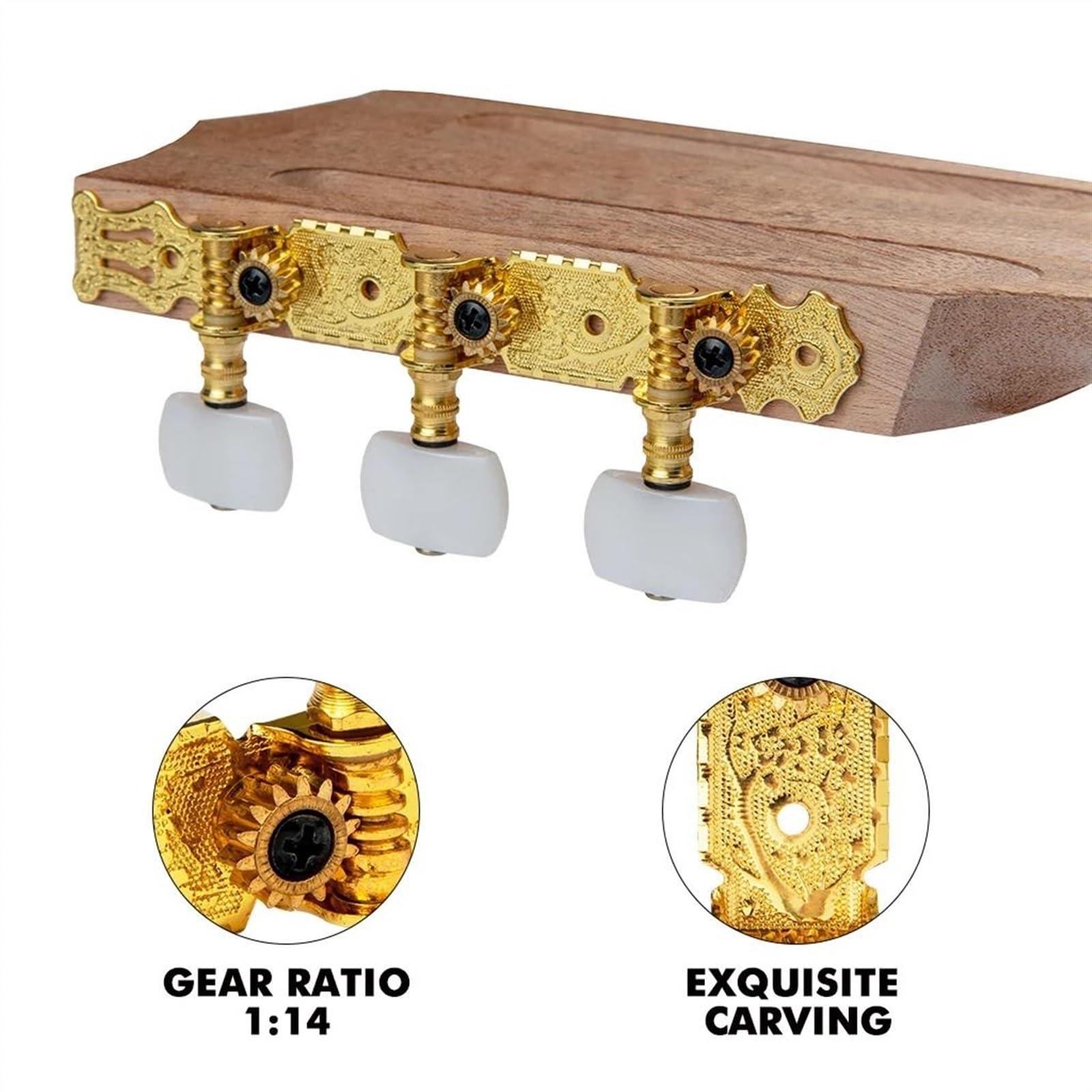 Accordatore Per Chitarra Perni di accordatura per corde per chitarra classica Accessori per chitarra con testa della macchina placcati in oro
