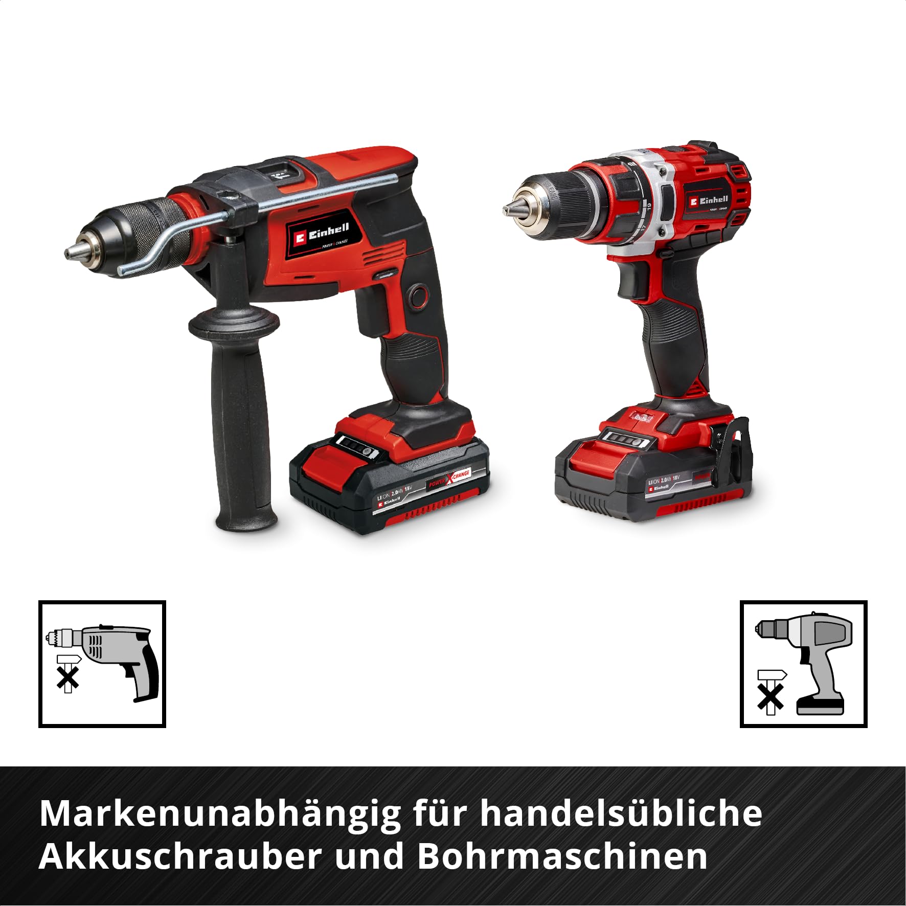 Einhell Kit d'outils pour servante d'atelier 6 pads – 287 pièces avec embouts de précision et spéciaux, pinces, vis, clé à douille, niveau à bulle, marteau et mètre ruban