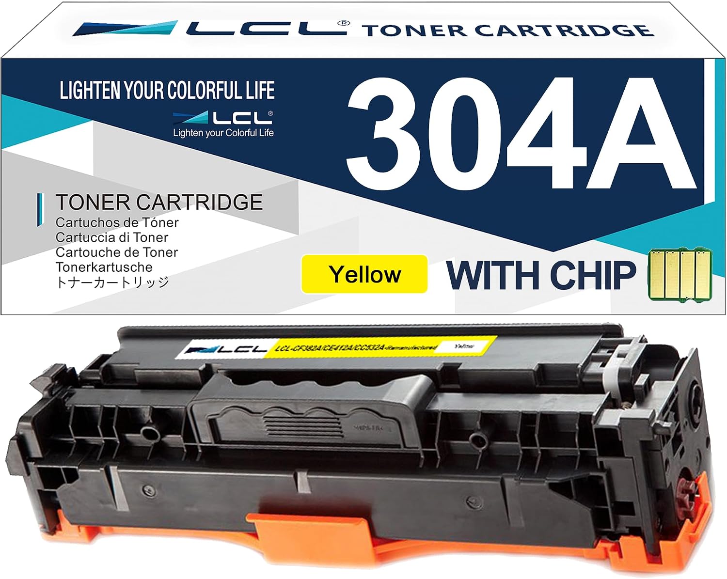 LCL Remanufactured Toner Cartridge Replacement for HP 304A CC532A CP2020 CP2025 CP2025dn CP2025n CP2025x CM2320 CM2320fxi CM2320n CM2320nf (Yellow 1-Pack)