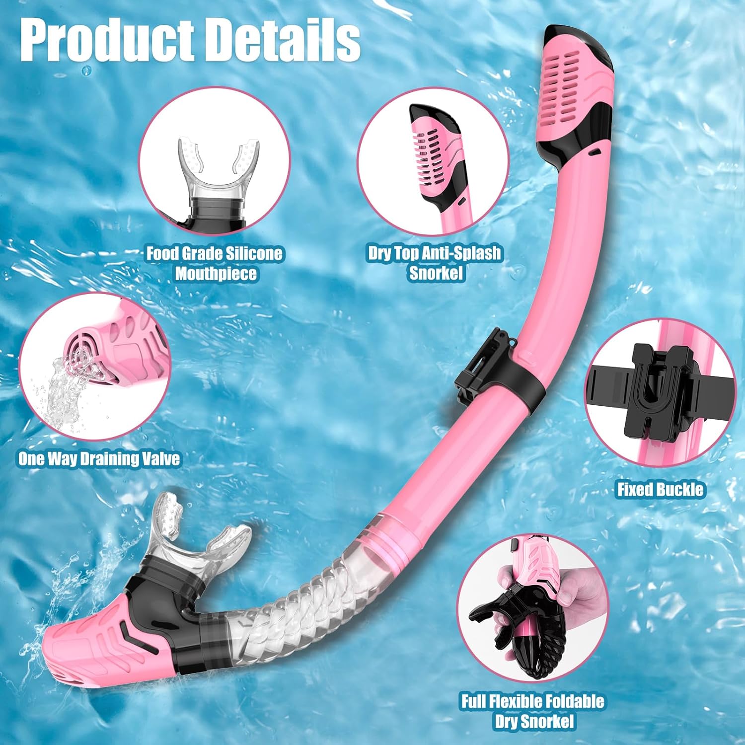 Snorkeling Gear for Adults, Dry-Top Snorkel Set Scuba Diving mask, Snorkel Mask, Panoramic Anti-Leak Anti-Fog Tempered Glass Lens, Swimming Training Snorkeling Packages