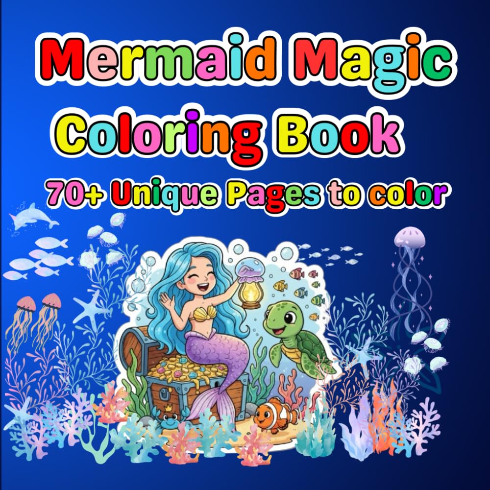 Mermaid Magic: Coloring Book 70+ Unique Pages to color
