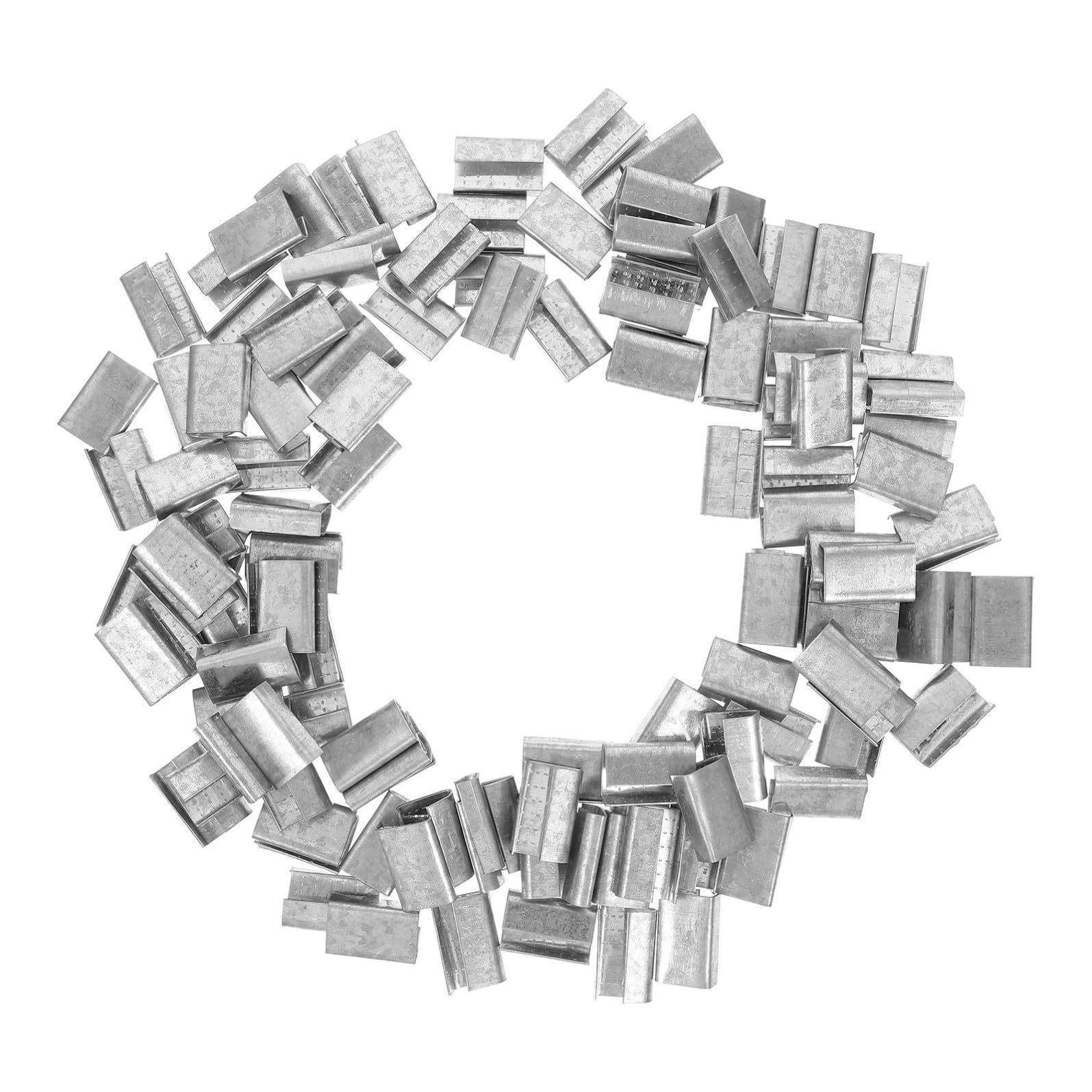 Zerodeko Set da 1 Fibbia in Acciaio Zincato per Reggette da 16 Mm, Spessore 0.6-1.2 Mm, Sigillo di Imballaggio Facile da Usare per Confezionamento Manuale