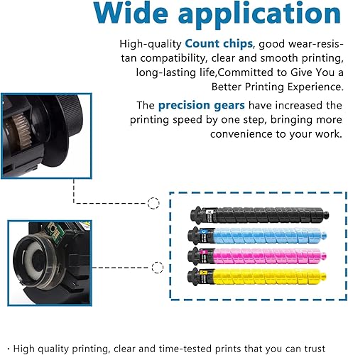 Miniatura 6 de MP C6003 - Cartucho de tóner negro de alto rendimiento, paquete de 2: cartucho de tóner MPC6003 841849 (hasta 33,200 páginas) de repuesto para