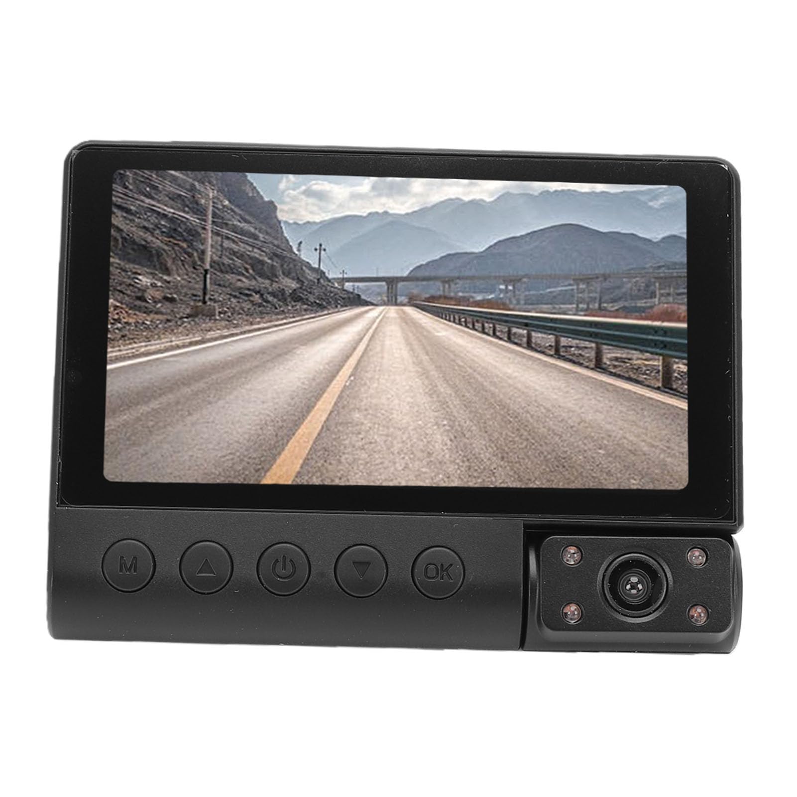 Cryfokt Dash Cam, Telecamera da Cruscotto Interna Anteriore Posteriore con Triplo Obiettivo HD 1080P, Registrazione in Loop con Prestazioni in Condizioni di Scarsa Illuminazione per SUV Berlina
