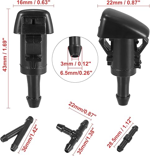 Miniatura 3 de X AUTOHAUX 4 piezas de repuesto de boquilla de limpiaparabrisas para Subaru Impreza 2008-2012 47230 Pulverizador de agua de un solo orificio