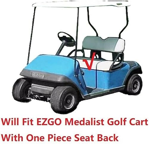 Vista 51 de Huskey - 2 fundas de asiento delantero para carrito de golf EZGO Medalist/TXT 94-13, costuras de diamante negro y azul de dos tonos con ribete azul
