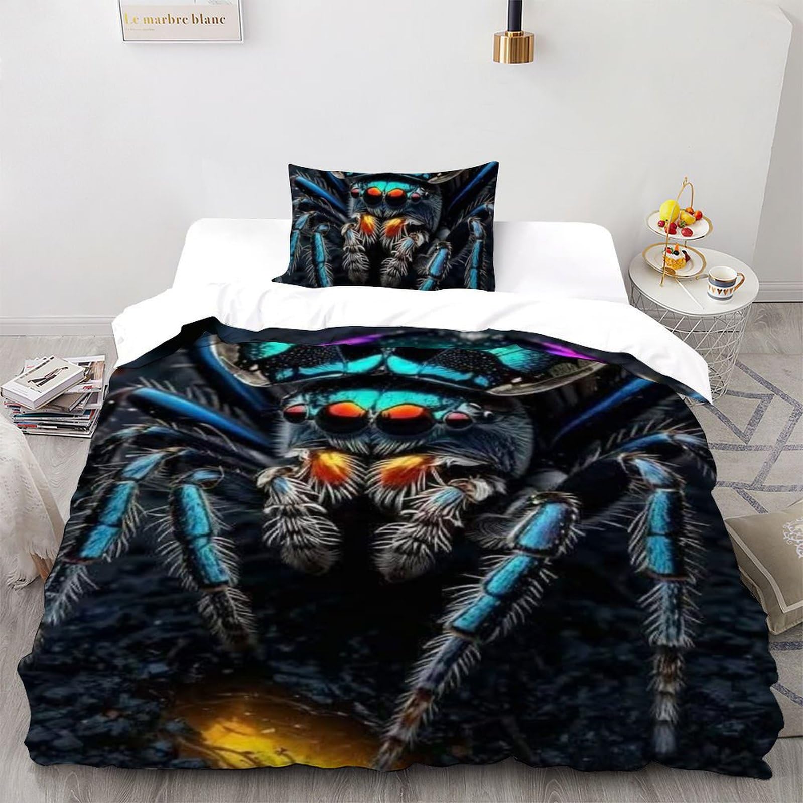 Housse de couette araignée en tissu microfibre doux pour simplifier le lit de votre enfant