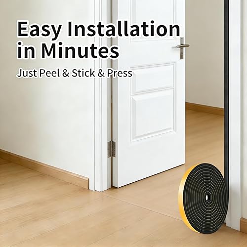 Miniatura 2 de Burlete para Puertas y Ventanas, Cinta de Junta de Espuma Autoadhesiva, Ahorro de Energía (14 pulgadas x 14 pulgadas x 33 pies)