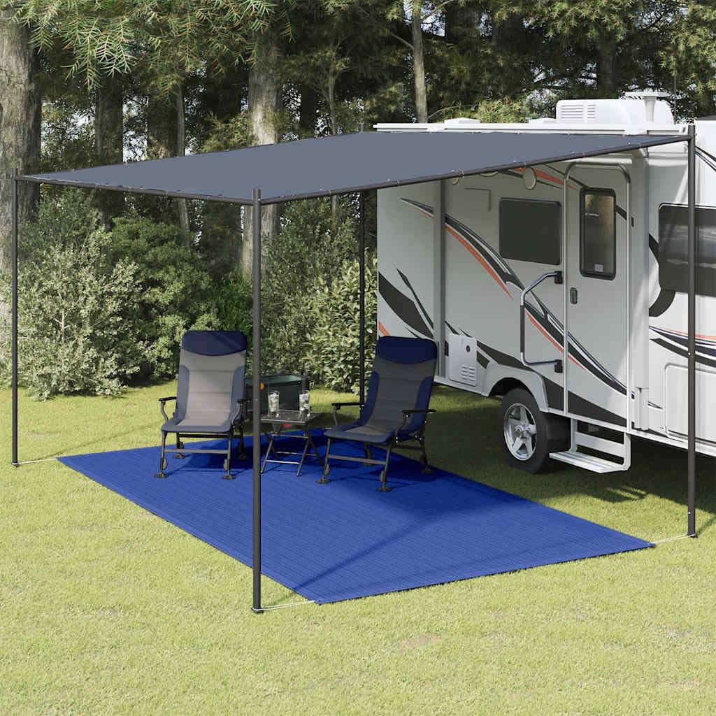 Zeltteppich 250x350 cm Outdoor Camping Vorzeltunterlage Wasserdurchlässig Blau Bodenplane für Wohnwagen Terrasse Campingplatz Zubehör
