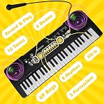 49 Key Kids Piano Keyboard Toy with Microphone Music Gift Ages 3-8 | Portable Electronic Musical Instrument Learning Toy, for Boys Girls, Birthday Gifts