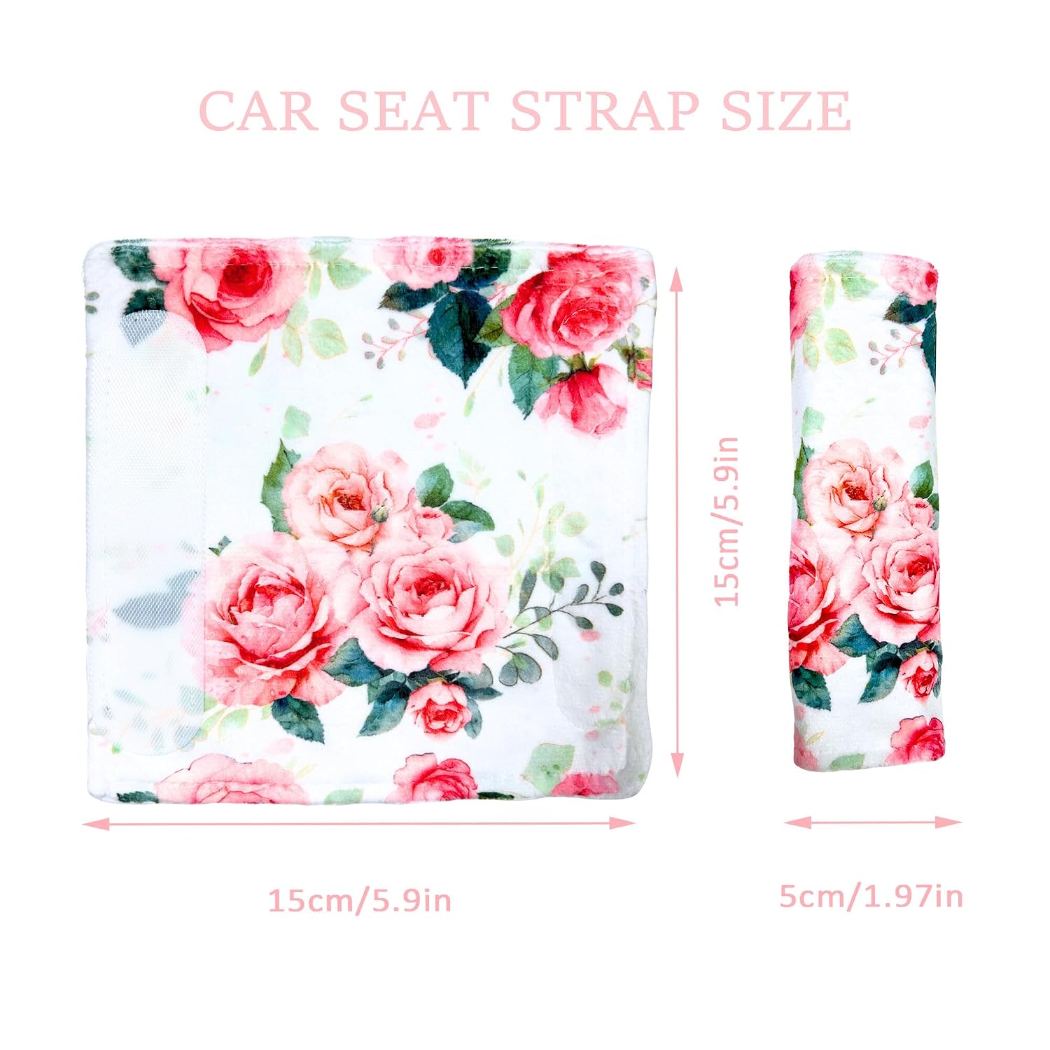 Carseat Strap Covers for Babies, Ultra Soft Double-Sided Use Shoulder Covers,Car Seat Cover Baby,Multi-Use Minky Infant Canopy for Babies,Ultra-Soft Mom Nursing & Stroller Cover