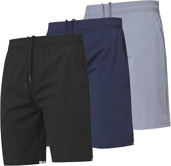 Ultra Performance Mens Athletic Running Shorts 3 Pack Super Stretch Workout Gym Shorts for Men, 7 Inch Inseam