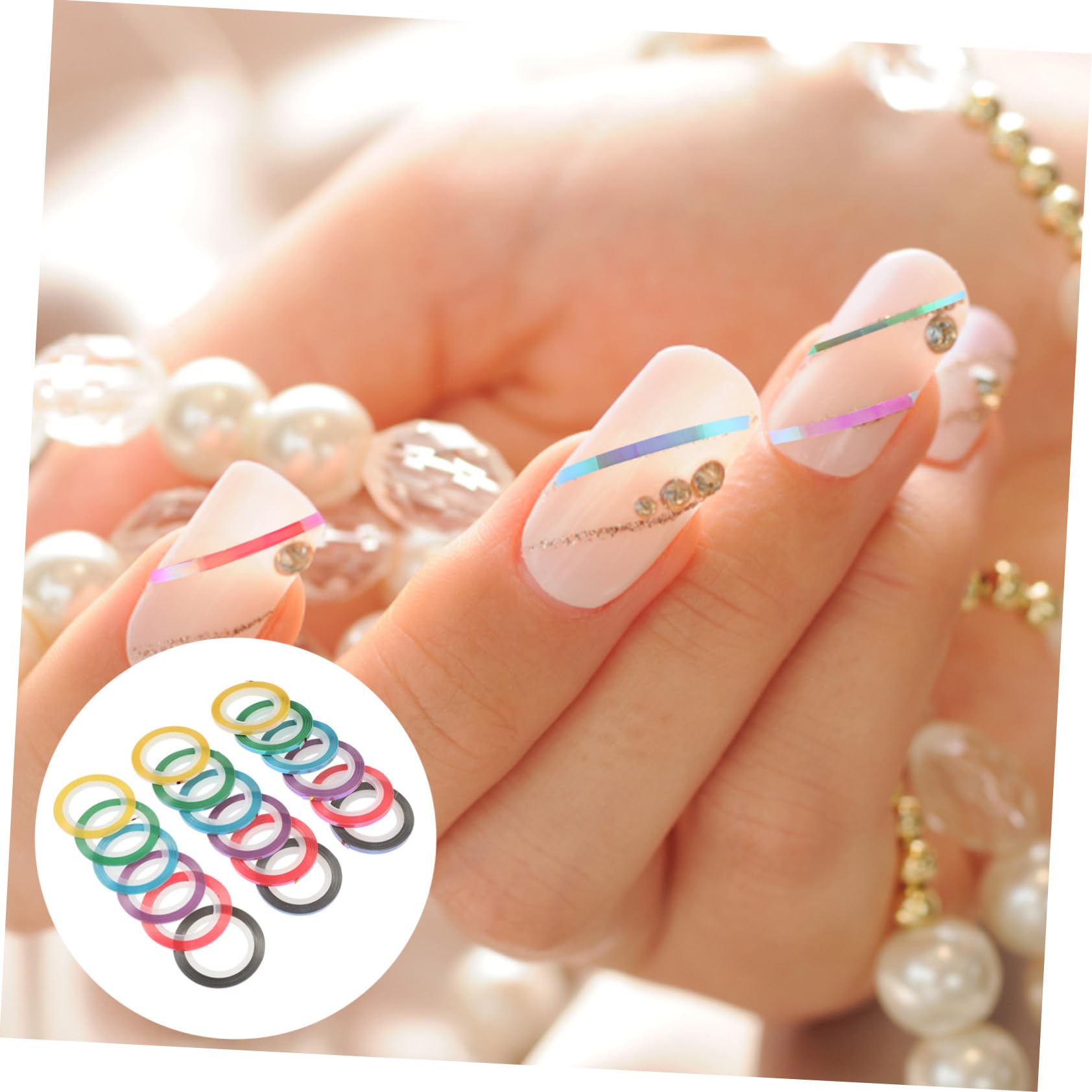 Nail Striping Tape Set 18 Rouleaux Metallic Lines Colors DIY Manicure Stickers