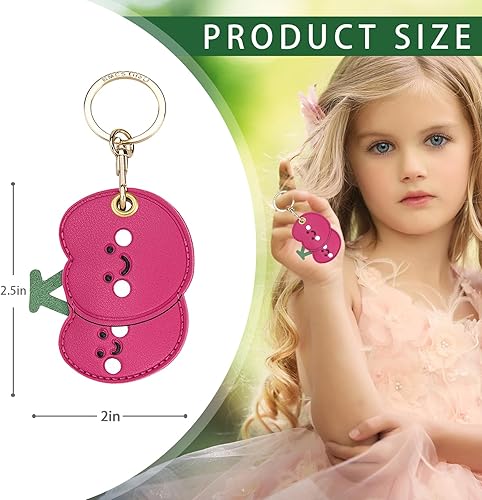 Miniatura 18 de Funda de cuero compatible con Apple AirTag, rastreador de llavero GPS Airtag con llavero, cubierta protectora antiarañazos para AirTag