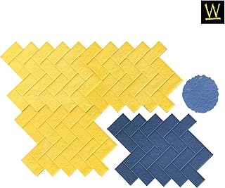 Olde Town Herringbone Brick Concrete Stamp Set by Walttools | Classic Wo...