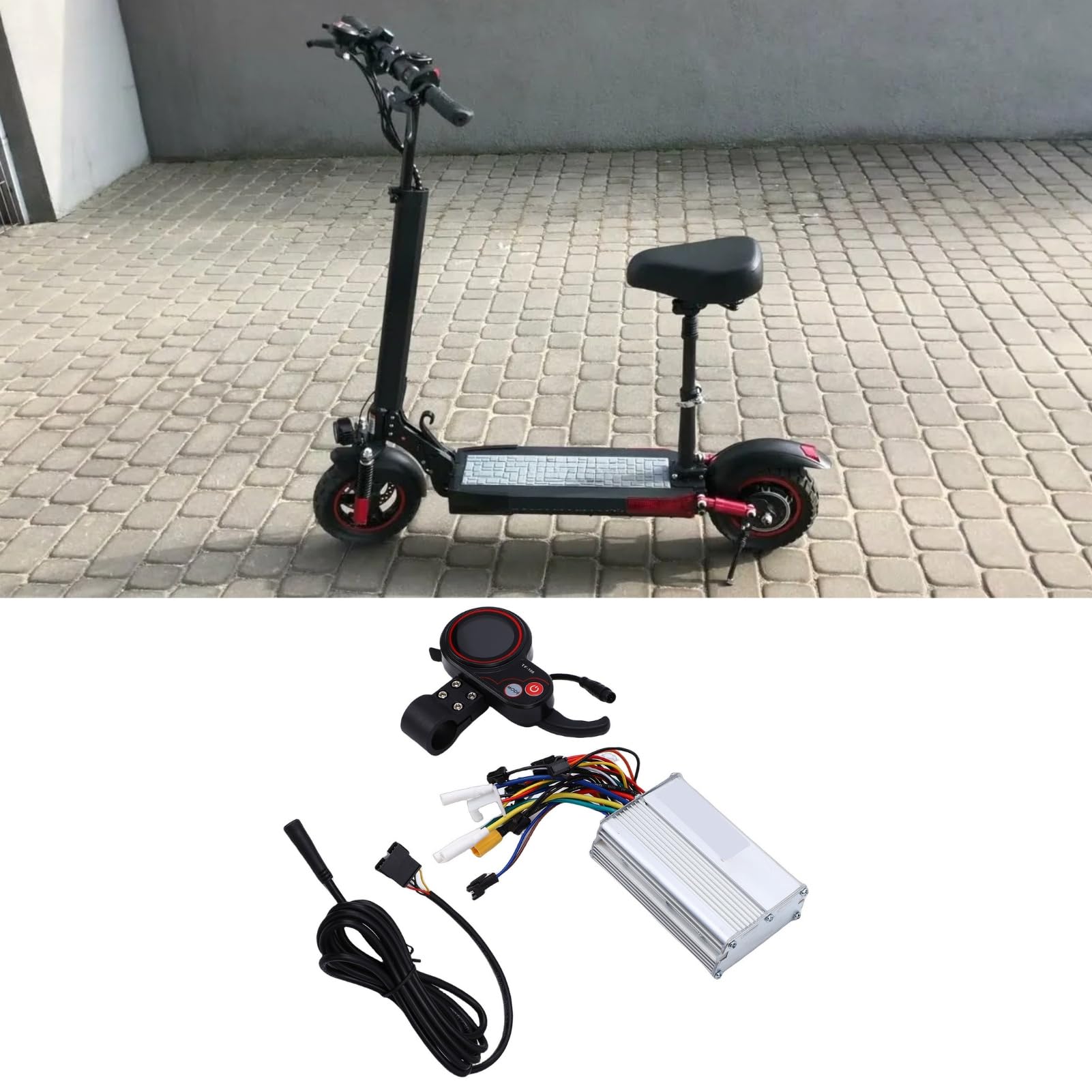 BuyWeek Kit de Controlador para Patinete eléctrico M4 M4 Pro de 10 Pulgadas con Controlador de Motor sin escobillas 20A, Pantalla TF100 y Cable