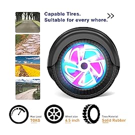 UNI-SUN Self Balancing Scooter for Kids, 6.5 Two Wheels Scooter with Bluetooth and Lights for Girls Boys Kids Adults(Dark Green)