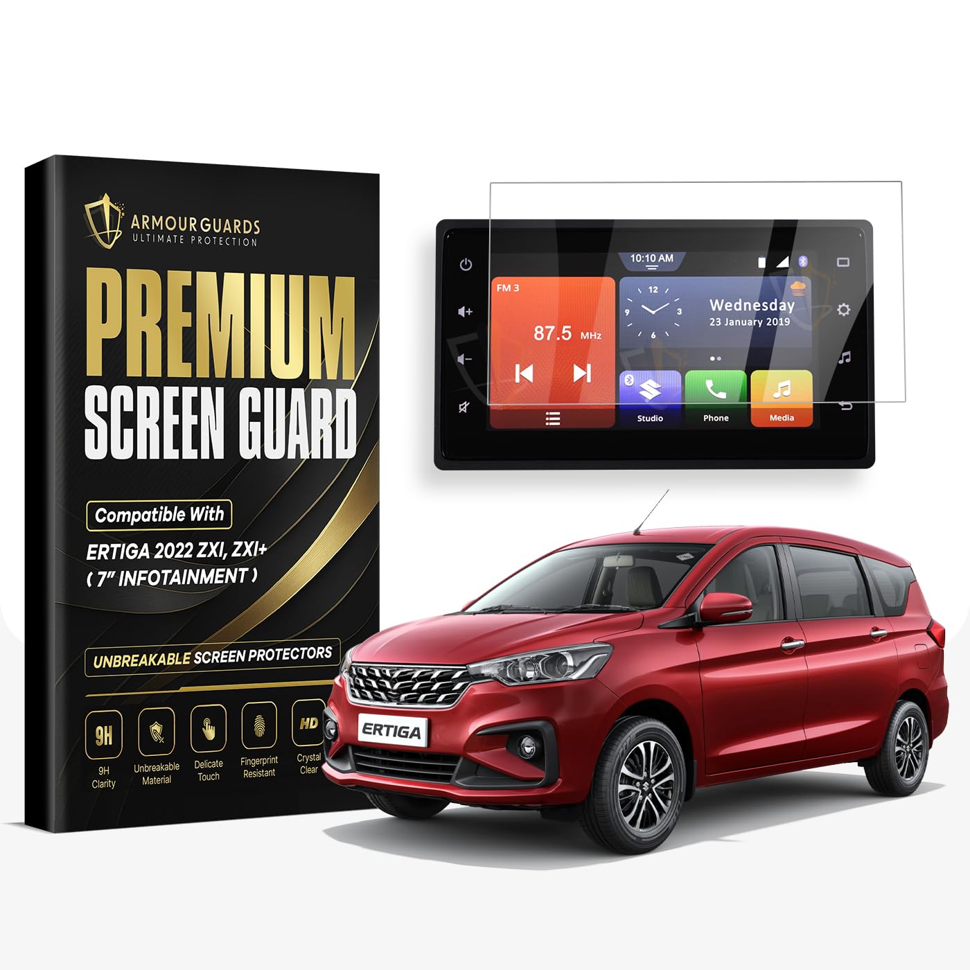 Screen Protector For MARUTI SUZUKI ERTIGA ZXI ZXI PLUS 2022-RUNNING 7 INCH Infotainment Display Touch Screen Guard | Ertiga Car Music System Accessories [Not Tempered Glass]-image-47
