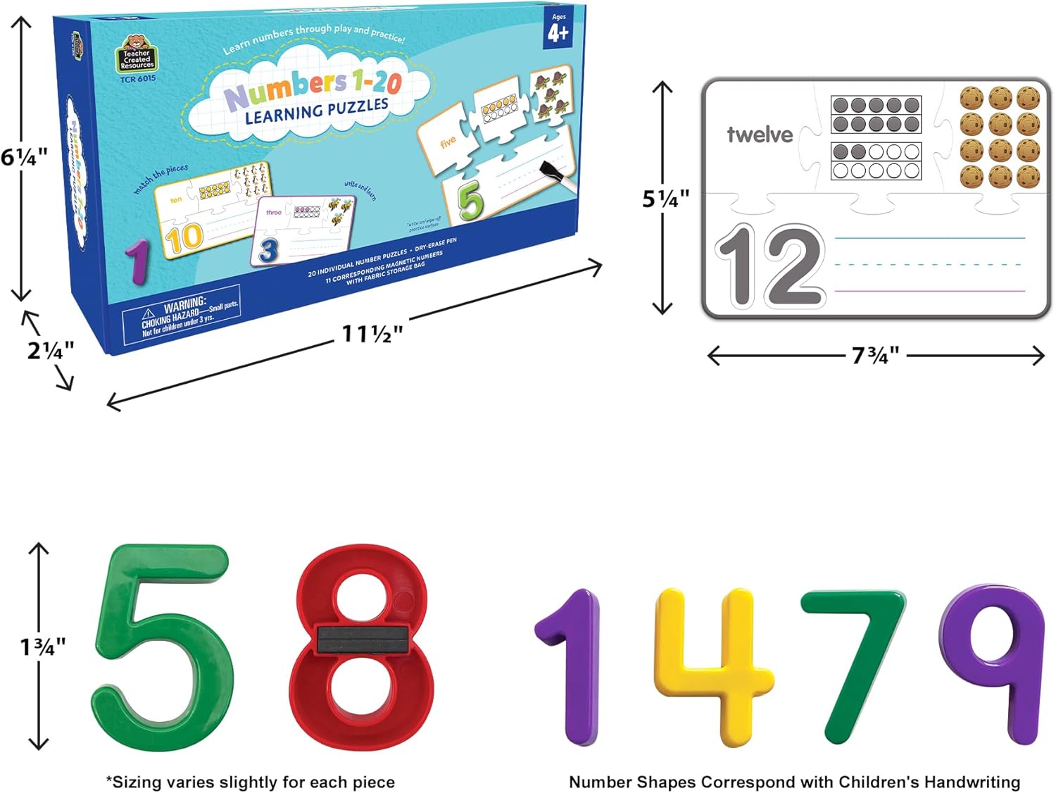 教師が作成したリソース学習パズル:数字1-20(TCR6015)