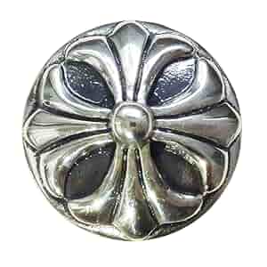 Amazon.co.jp: クロスボール コンチョ 直径20mm シルバー 色