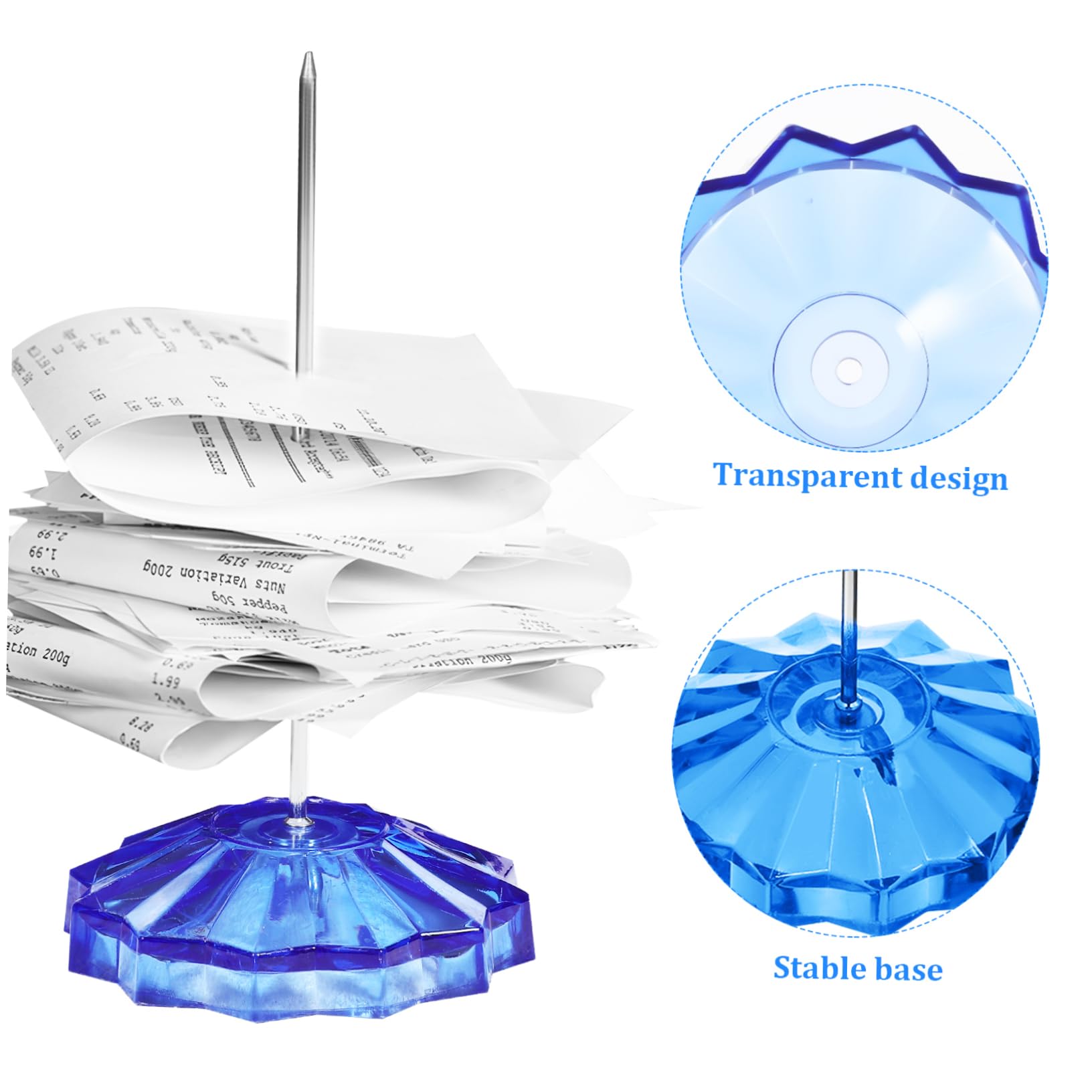 SEWACC 8Pcs Receipt Holder Spike Bill Forks for Restaurant Desk Organization Stable Base Ticket Holders for Memos and Receipts