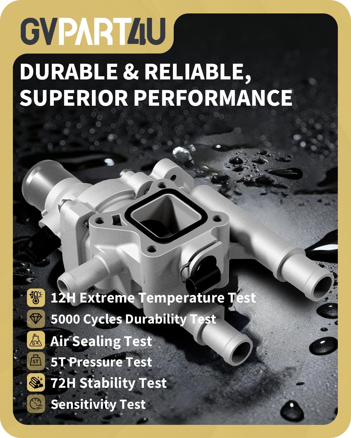 Upgraded Aluminum Engine Coolant Thermostat Housing Assembly with Gasket & Sensor -Fit for Chevrolet Cruze 2011-2016, Sonic 2012-2018, Trax 2013-2020, 1.6L &1.8L, Replace 25199824 25192228