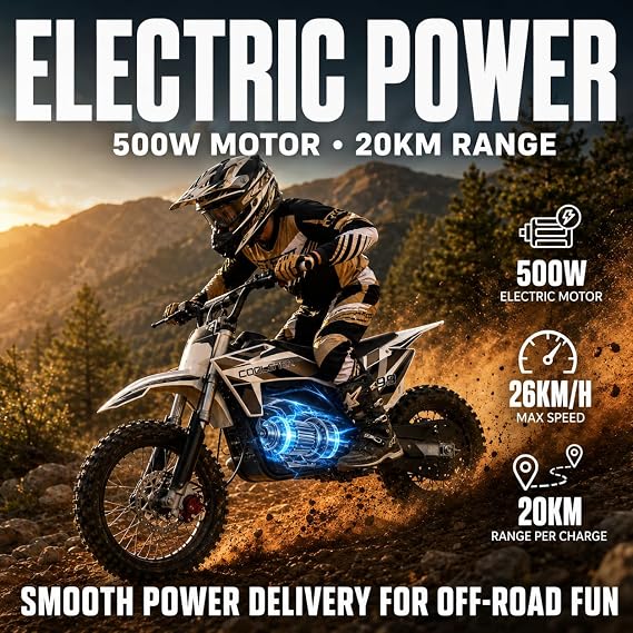 36V Electric Dirt Bike for Kids, 500W Off-Road Dirt Bike