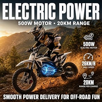 36V Electric Dirt Bike for Kids, 500W Off-Road Dirt Bike