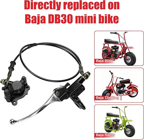 Miniatura 4 de GREHUA Kit de freno hidráulico mejorado para mini bicicleta compatible con Baja Doodle Bug DB30 Blitz Racer Dirt Bug Predator 79cc 97cc 2.8hp Piezas
