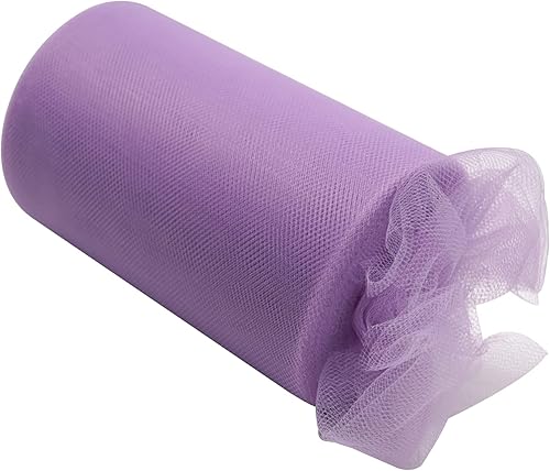 Miniatura 158 de Rollos de tela de tul rojo de 6 pulgadas por 100 yardas (300 pies), carrete de tela, cinta de tul para envoltura de regalos de Navidad, lazo de tutú