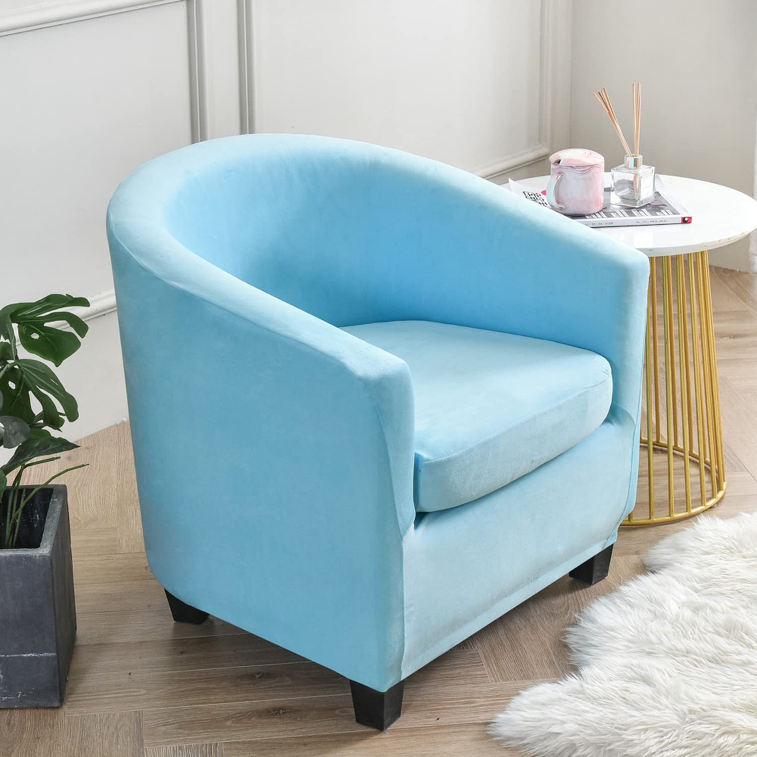 Funda de 2 piezas sillón orejero con estampado jacquard y ajuste elástico