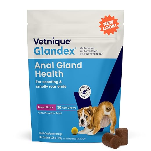Glandex Anal Gland Soft Chew Treats with Pumpkin for Dogs Digestive Enzymes, Probiotics Fiber Supplement for Dogs Boot The Scoot (Pork Liver Chews, 30ct)
