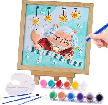 ONE TO FOUR Games Girls 8 9 10 11 Years Old Women, Kids Feet Plaster Cat Coloring Kits, Gift 7-12 Years Old, Kids Creative Crafts, Kids Toys 6-12 Years Old Gift Ideas